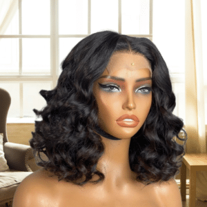luxury 14 inch natural bounce human hair wig | 200% density