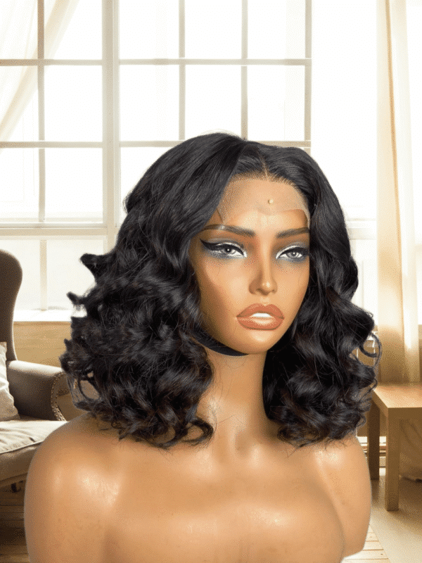 luxury 14 inch natural bounce human hair wig | 200% density