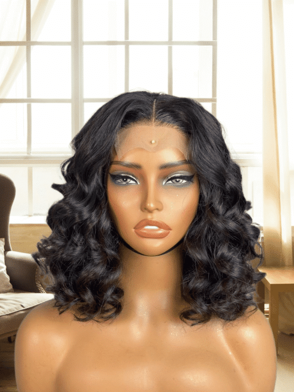 luxury 14 inch natural bounce human hair wig | 200% density