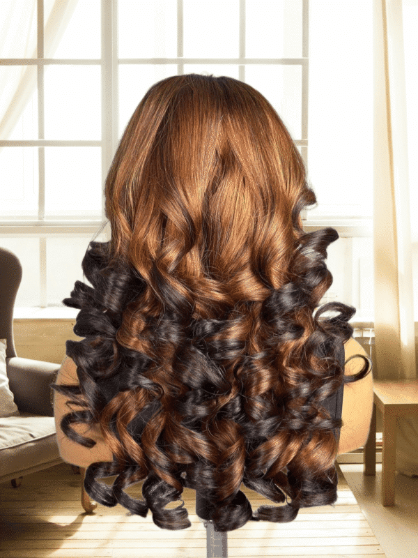luxury ombré bounce human hair wig