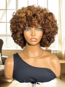 Natural Brown Curly 12-Inch Wig
