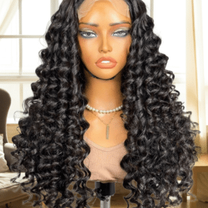 natural color raw hair deep wave wig – 28 inches, 200% density